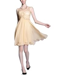 A-line Cocktail Short Beaded Jeweled Sleeveless Chiffon/Tulle Empire   Waistline Homecoming Dress/Pageant Dress/Prom Dress/Party Dress/Wedding Dress 