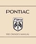 1985 PONTIAC FIERO Owners Manual User Guide