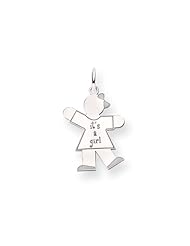 14k White Gold Kid Charm