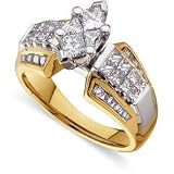 1 1/2 ctw Marquise Royale Diamond Ring in 14K Two-Tone Gold