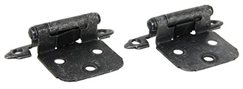 Amerock BP7139WI Self-Closing Hinge with Variable Overlay Face Mount, Wrought Iron, 2-Pack