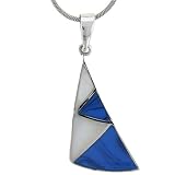 Sterling Silver Blue & White Sail Necklace Pendant