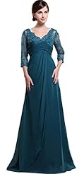 V-neck Empire   Waistline Chiffon Mother-of-the-Bride Dress/Wedding Party Dress/Maxi Dress 