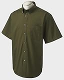 IMAGE OF Chestnut Hill 32 Singles Short Sleeve Twill Button Down Dress Shirt CH505 green X-Large