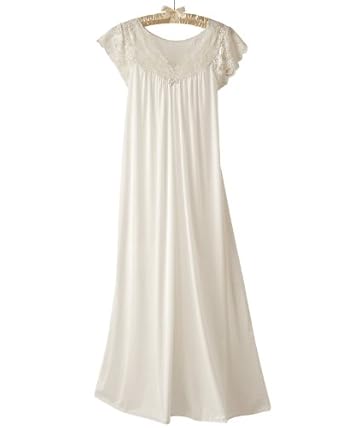 Shadowline Long Gown with Soft Stretch Lace Bodice (32737)
