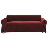Clasic Slipcovers Solid Velvet Sofa Slipcover