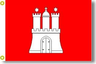 Top Qualität – Flagge HAMBURG MIT WAPPEN Fahne, 250 x 150 cm, EXTREM REIßFEST, Keine BILLIG-CHINAWARE, Stoffgewicht ca. 100 g/m², sehr robust, extra starke Messing-Ösen – mehrfach umlaufend genäht, ideal als Hissflagge Hissfahne für Innen/Außen, für Haus, Garten zur Deko