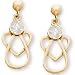 The Perfect 14K Yellow Gold With Me Always April Birthstone Angel Earrings - 14X7MM
