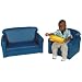 Childs Play Wooden Frame Vinyl Upholstery Furniture Set, Blue (2 Piece)