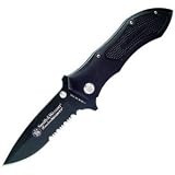 Smith & Wesson CK2BS Homeland Security Serrated Drop Point Knife, Black