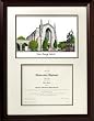 Boston University Graduate Framed Lithograph w/ Diploma Opening