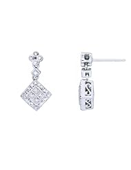 10k White Gold Diamond Quad Earrings (1/10 cttw, I-J Color, I2-I3 Clarity)