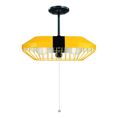 Westinghouse 64790 Garage Lighting Two-Light Twin Turbo Adjustable Pendant Fixture with Pull Chain, Performance Yellow