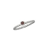 Sterling Silver red Stacking Ring January Birthstone
