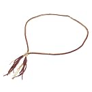 Red Leather Plait Necklace||RF10F