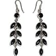 Ear Rings for Women in Sterling Silver & Onyx Gemstone 3 inches (gpers010erng)