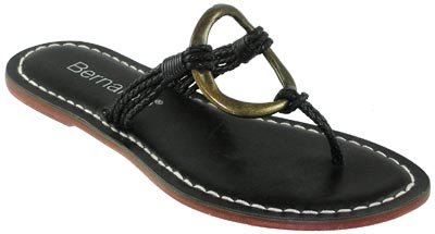 Bernardo Medieval Woven Women's Flat Thong Sandals Gold Silver Pewter Chocolate Brown Black