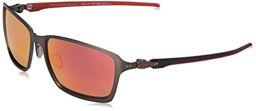 Oakley Men's Tincan Carbon OO6017-07 Iridium Rectangular Sunglasses