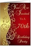 70th Birthday Party Invitation Card