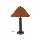 Catalina Outdoor Table Lamp with Sunbrella Shade Lamp Shade: Silver Linen, Lamp Finish: Bisque