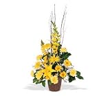 Sympathy Yellow Lilies and Carnation Flowers Brighter Blessings Arrangement