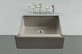 Kohler K-6573-5U-K4 Alcott Apron-Front, Undercounter Kitchen Sink with Five-Hole Oversized Faucet Drilling, Cashmere