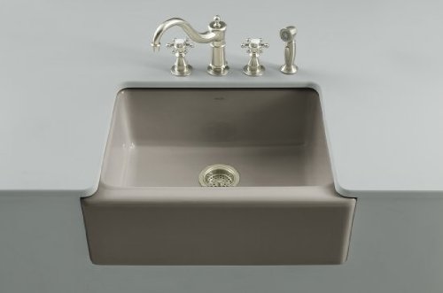 Kohler K-6573-5U-K4 Alcott Apron-Front, Undercounter Kitchen Sink with Five-Hole Oversized Faucet Drilling, Cashmere