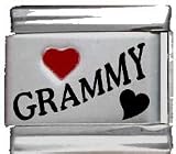 Clearly Charming Heart Grammy Red Heart Laser Italian Charm