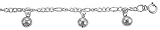 Sterling Silver Charm Anklet with Chime Balls