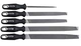 Nicholson 5 Piece Hand File Set, American Pattern, Single Cut, Fine, 6 Length