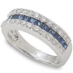 3/4ctw Diamond and Sapphire Ring