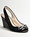Coach 12CM Signature Cynthia 3 1/4" High Heel Wedge Pump Peep Toe Slingback Sandal Shoes 8.5 Black