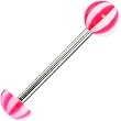 Pink Beach Ball Acrylic Half Ball Barbell Tongue Ring