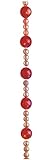 Bethlehem Lighting 9-Foot Red LED Bead Christmas Light Christmas Garland with Gold Beads
