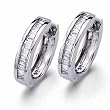 14kt White Gold Genteel Baguette Diamond Hoop Earrings