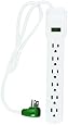 GoGreen Power GG-16103MS 6 Outlet Surge Protector w/ 2.5' Cord