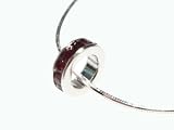 Sterling Silver Garnet Colored CZ January Birthstone Pendant with Snake Chain