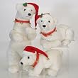 22" Plush Polar Bear Family 3-Piece Christmas Decoration Set