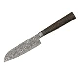 Boker Knives 702dam Damascus Rose Santoku Fixed Blade Knife With Rosewood Handles
