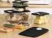 Tupperware 5 Pc Rock N Serve Set. Clear with Black Seals