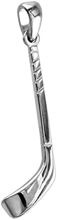 Ice Hockey Stick Charm in Sterling Silver