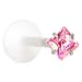 16 Gauge 3/8 Pink 3mm CZ Princess Labret Monroe