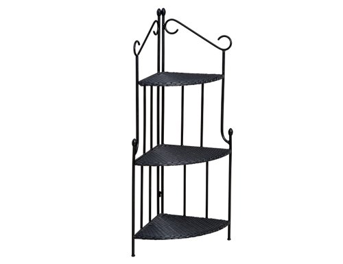 Siena Garden 506424 Eckregal Side,schwarz 3 B&ouml;den, L 34 x B 34 x H 140 cm Preisvergleich