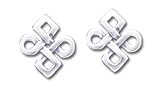 Solid Sterling Silver Square Celtic Earrings