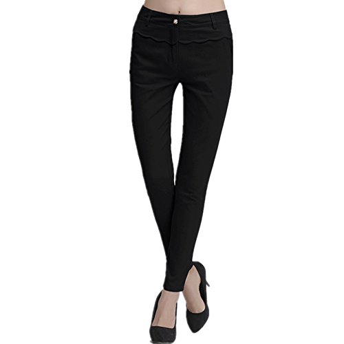 （ノーブランド品）美脚 ストレート パンツ レディース ブラック カーキ LL 3L 4L 5L 大きいサイズ