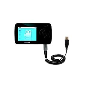 Coiled USB Cable for the Philips GoGear SA6085/37 with Power Hot Sync and Charge capabilities - uses Gomadic TipExchange Technology