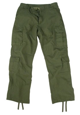 Olive Drab Rip Stop Vintage Paratrooper Cargo Pants