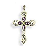 14k Amethyst (.60 ct. tw.) Cross Pendant