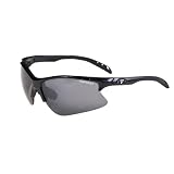 TIFOSI  ROUBAIX SPORT SUNGLASSES,GLOSS BLACK FRAME/SMOKE/AC RED/CLEAR LENS,ONE SIZE