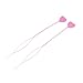 2 Pairs Pink Heart Decor Y Shape Hair Ponytail Styling Maker by Rosallini